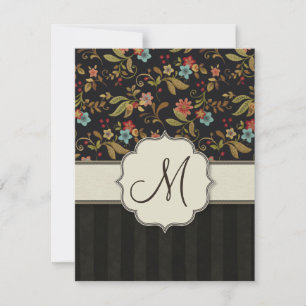 Carte Style slave foncé Floral