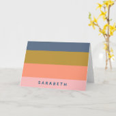 Carte Style Terrain moderne rayures personnalisées (Fleur jaune)