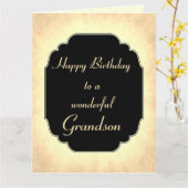 Carte Style vintage Birthday Grandson (Fleur jaune)