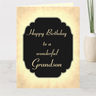 Carte Style vintage Birthday Grandson