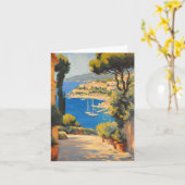 Carte Style vintage Côte d'Azur (Fleur jaune)