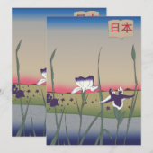 Carte Style vintage Fleurs japonaises (Devant / Derrière)