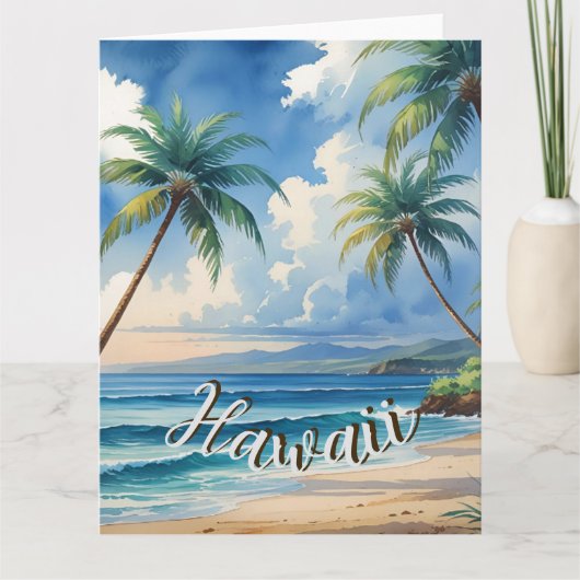 Carte Style vintage Hawaii Travel Coast Blue Sea (Devant)
