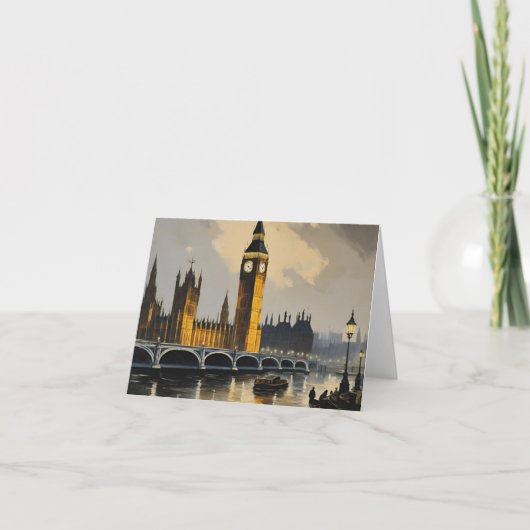 Carte Style vintage Londres Voyager Big Ben Parlement (Devant)
