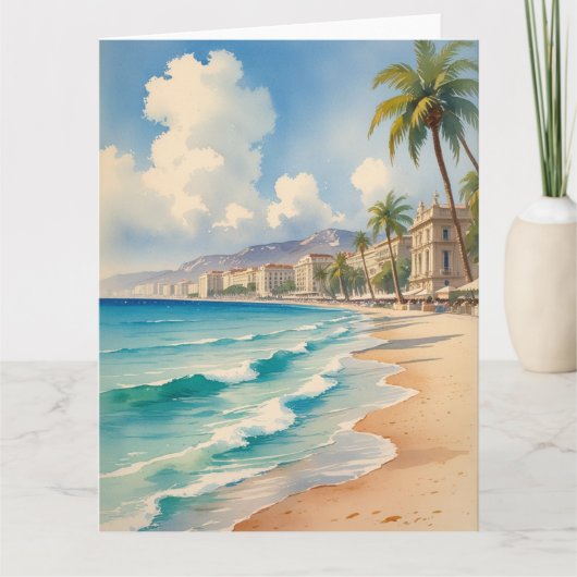 Carte Style vintage Monte Carlo Beach Travel (Devant)