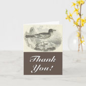 Carte Style vintage, Oiseau, "Merci !" (Fleur jaune)