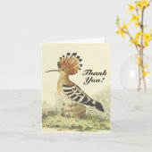 Carte Style vintage, Oiseau, "Merci !" (Fleur jaune)
