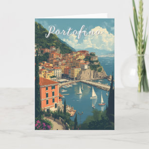 Carte Style Vintage Portofino Gênes Italie