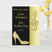 Carte Stylet d'or et Merci triple d'anniversaire de (Fleur jaune)