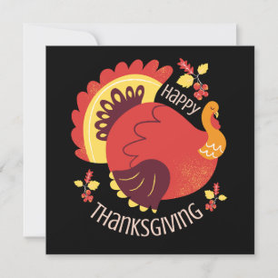Carte Stylisé assis Turquie Bon thanksgiving d'automne