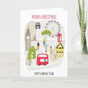 Carte stylisée Joyeux Noël de Londres