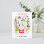 Carte stylisée Joyeux Noël Nom de Londres (Debout devant)
