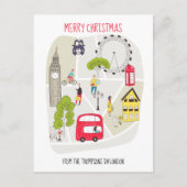 Carte stylisée Joyeux Noël Nom de Londres (Devant)