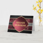 Carte Stylish Black and Red Shaadi Mubarak (Fleur jaune)