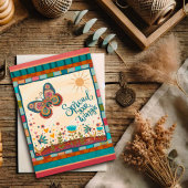 Carte Stylish Coloré Folk Fun Butterfly Grad