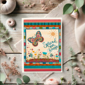 Carte Stylish Coloré Folk Fun Butterfly Grad