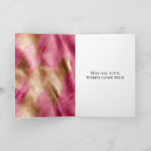 Carte Stylish Girly Rose White Gold Zebra (Intérieur)