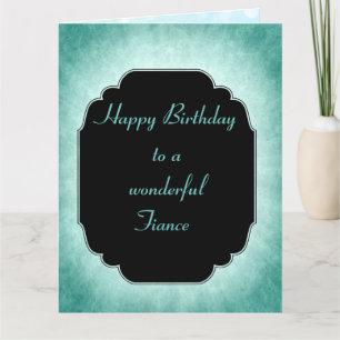 Carte Stylish moderne bleu Joyeux Anniversaire Fiancé