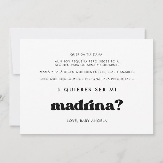 Carte Stylish Quieres ser mi madrina Godmère (Devant)