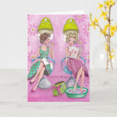 Carte Stylish Rose Beauté Salon Accueil Fille (Fleur jaune)