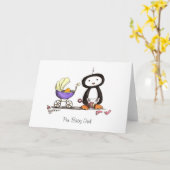 Carte Stylo bébé fille (Fleur jaune)