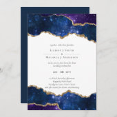 Carte Sublime Agate Blue Gold MARIAGE SUITE (Devant / Derrière)