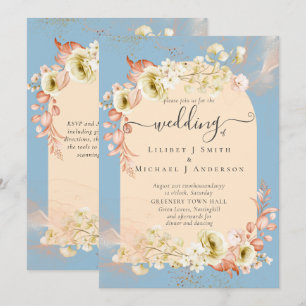 Carte Sublime Dusty Blue Peach Mariage