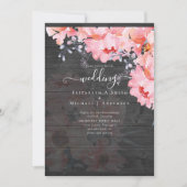 Carte Sublime MARIAGE en fleurs roses - BUDGET (Devant)