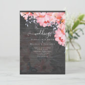 Carte Sublime MARIAGE en fleurs roses - BUDGET (Debout devant)