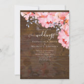 Carte Sublime MARIAGE en fleurs roses - BUDGET (Devant)