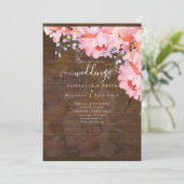 Carte Sublime MARIAGE en fleurs roses - BUDGET (Debout devant)