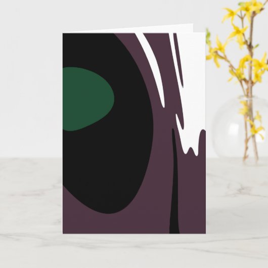 Carte Submersion : Noir Abstrait, Blanc, Violet & Vert (Fleur jaune)