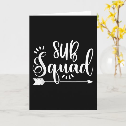 Carte Substitute Teacher Sub Squad Appreciation (Fleur jaune)