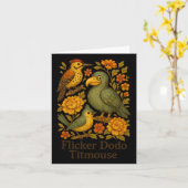 Carte Subtil Bird Anti Trump Bird Flicker Dodo Titmouse (Fleur jaune)