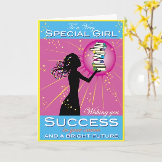 Carte Succès de fille d'étoile (Fleur jaune)