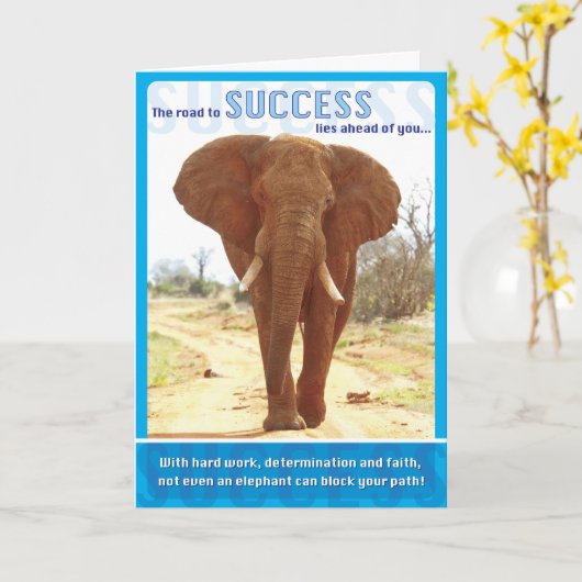 Carte Succès d'éléphant (Fleur jaune)