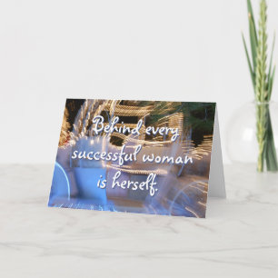 Carte Successful woman quote sparkly gold carriage photo