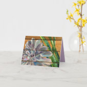 Carte Succulent sur bois (Fleur jaune)