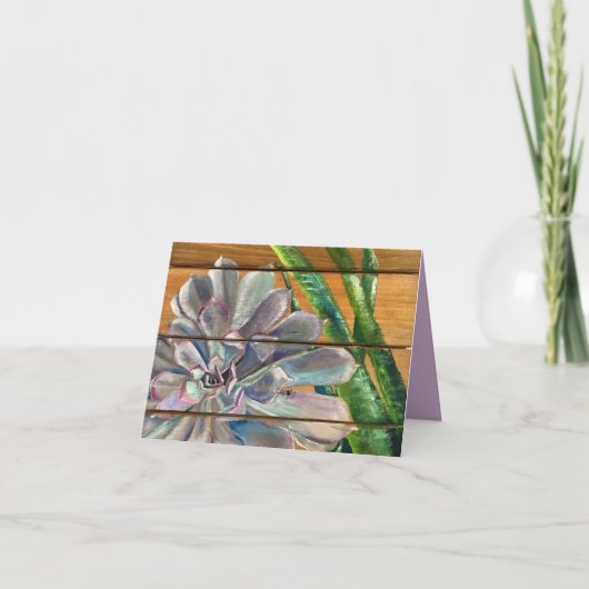 Carte Succulent sur bois (Devant)