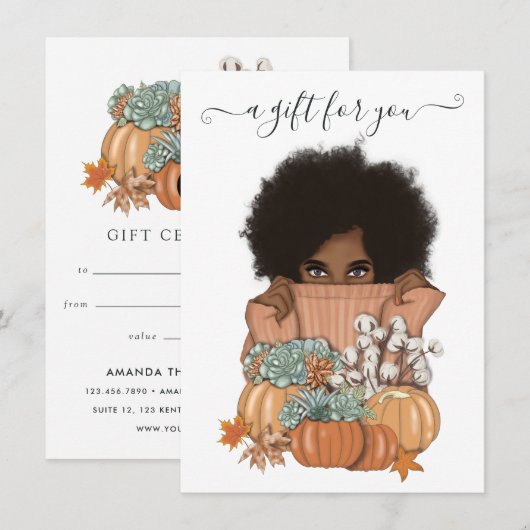 Carte Succulentes citrouilles Afro-Américain (Devant / Derrière)
