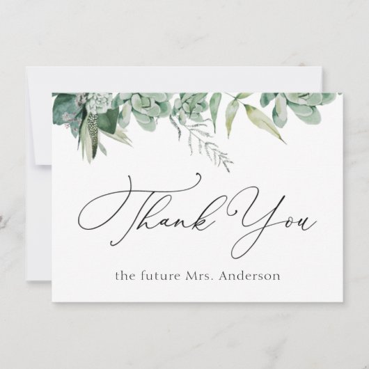 Carte Succulents et Merci d'eucalyptus (Devant)