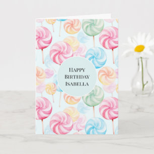 Carte Sucettes Bonbons Fantaisistes Anniversaire