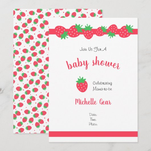 Carte Sucré à la fraise (Devant / Derrière)