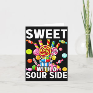 Carte Sucré avec un côté aigre drôle patch de bonbons dé