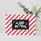 Carte Sucre de canne Stripes Certificat cadeau de Noël (Debout devant)