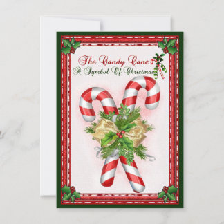 Carte Sucre de canne Symbole De Noël Salutation