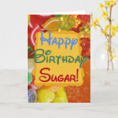 Carte Sucre de joyeux anniversaire ! (Fleur jaune)
