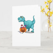 Carte Sucrerie drôle de Halloween de dinosaure de (Fleur jaune)