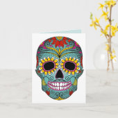 Carte Sucrez le jour de crâne des morts avec les (Fleur jaune)