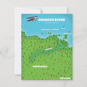 Carte sud-américaine de la rivière Orinoco